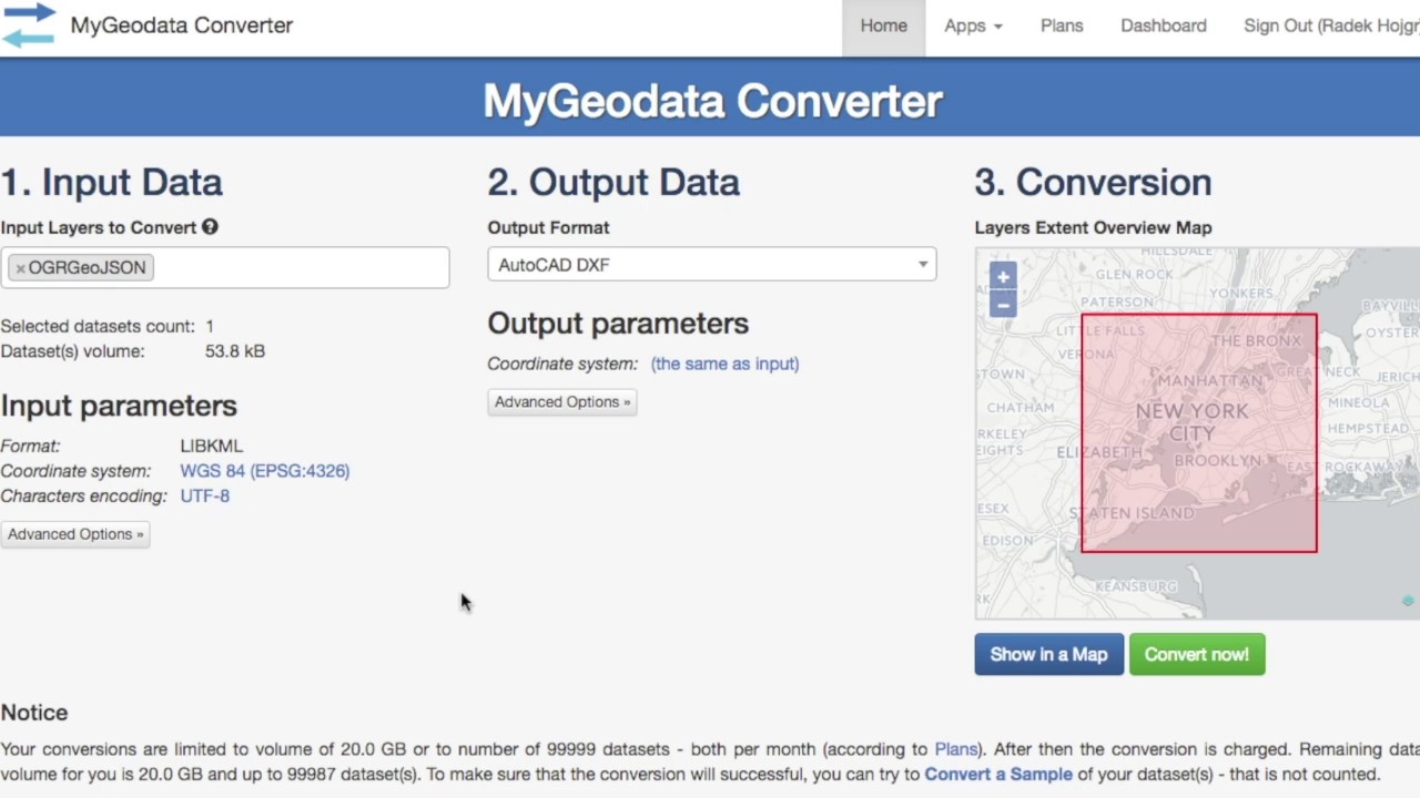 dxf to kmz file format converter