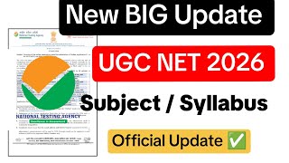 💥 BIG Update 💥 UGC NET 2026 Exam ✅ UGC New Official Notice ✅ UGC NET 2026 Exam Subject/ Syllabus ✅