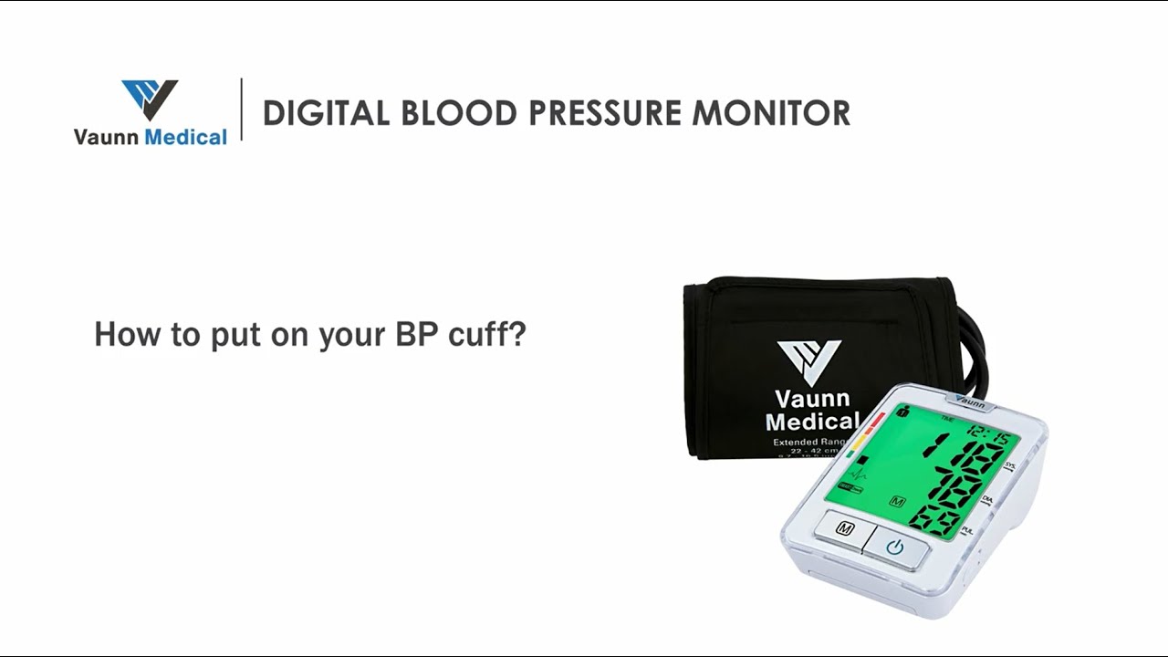 How to put on your Vaunn Medical Blood pressure monitor BPM cuff 2021