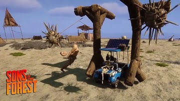 Mace Trap Stun Golf Cart Montage | Sons of the Forest Mods