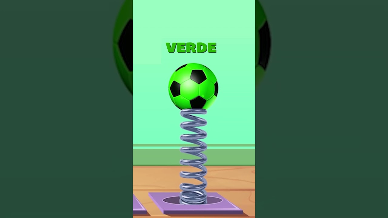 Bola verde 🏀 Aprenda cores com frutas e bola de futebol  