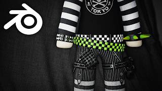 Making a Voodoo Doll Outfit in Blender┃Full Process