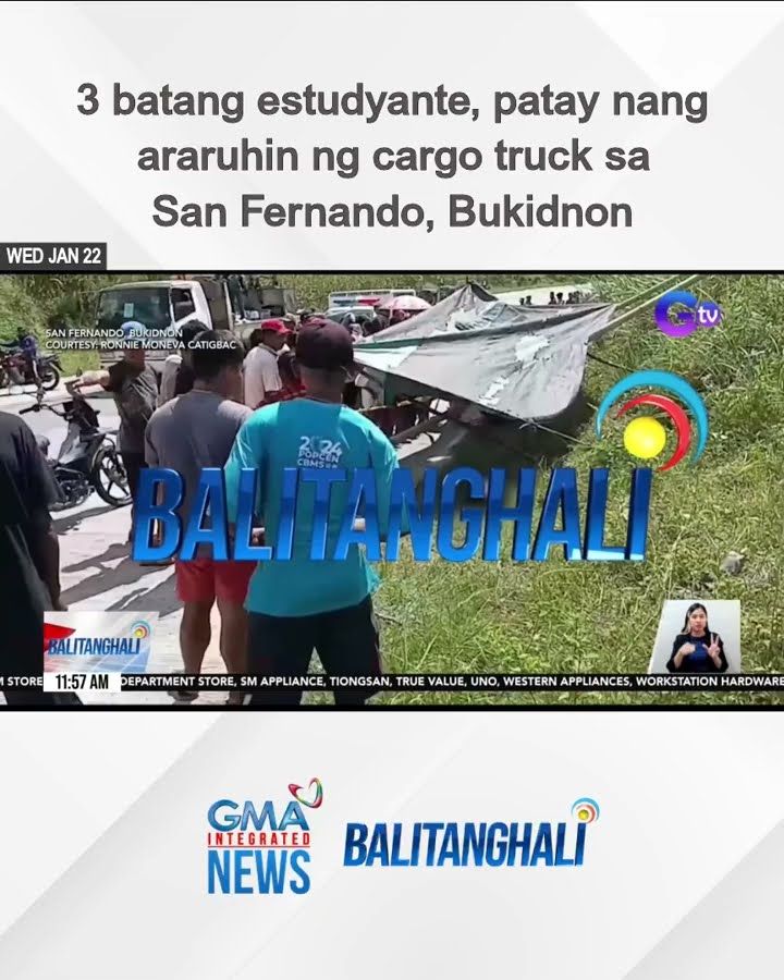 3 batang estudyante, patay nang araruhin ng cargo truck sa San Fernando, Bukidnon | Balitanghali