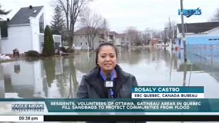 People Of Ottawa, Gatineau In Quebec Fill Sandbags To Protect Area From Floods