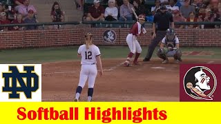 Notre Dame vs #18 Florida State Softball Game 1 Highlights, April 12 2024