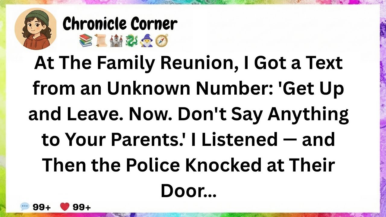 At The Family Reunion, I Got a Text from an Unknown Number  'Get Up and Leave  Now  Don't Say