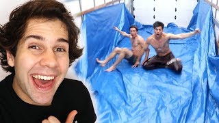 SLIP N SLIDE IN BACK OF MOVING TRUCK!!