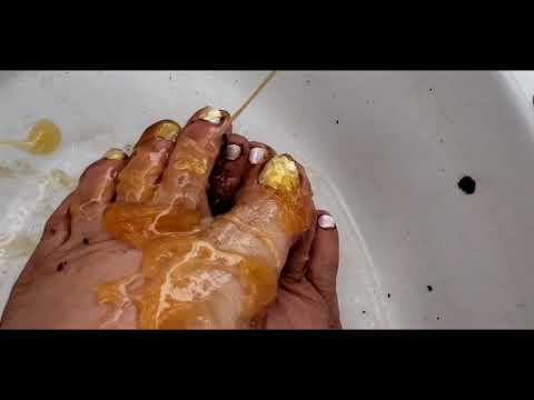 Honey Toes. Barefoot With A Pint Of Honey.