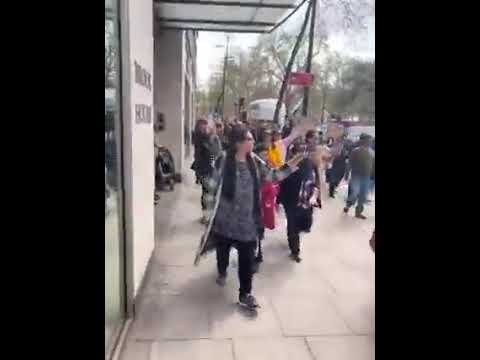 Thousands turned up in London to protest against Regime Change