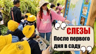 Если ребенок весь в слезах после первых походов в садик.