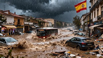 Spain in CHAOS! Valencia Floods 2025 Submerge Cities, Cars Swept Away in Streets