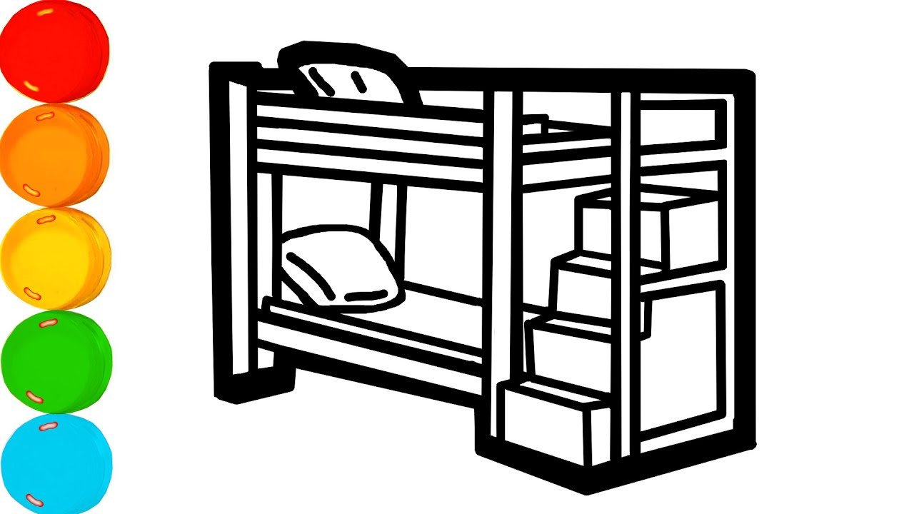 Premium Vector  A drawing of a bunk bed with a ladder that says  the word   on it