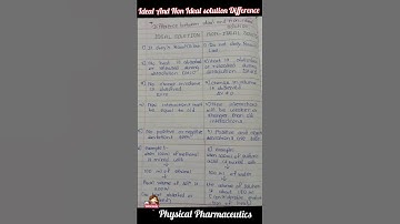 Ideal And Non-ideal solution #shorts #idealsolution #viral #shortsfeed #physicalpharmaceutics