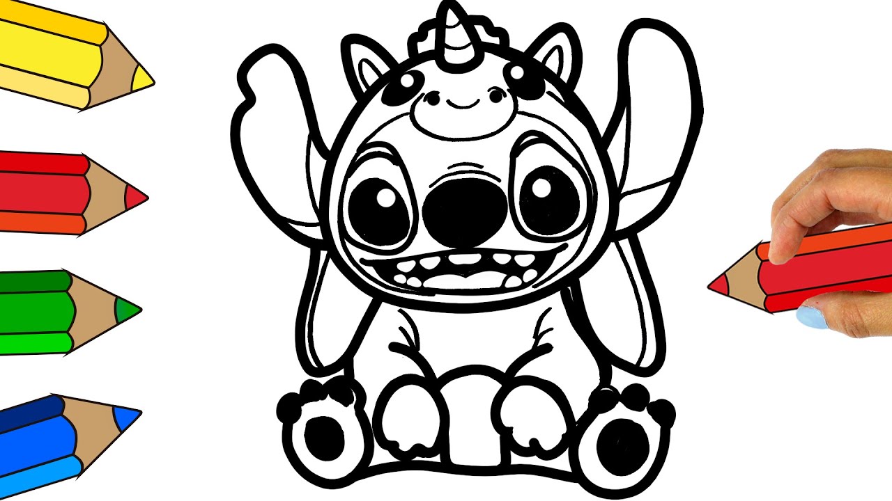 how-to-draw-stitch-dressed-as-a-unicorn-youtube