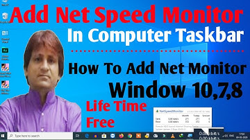 How To Show Net Speed On Taskbar In Window 10 /8 / 8.1 (32&64 Bit) | Hindi
