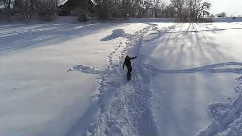 Lib Tech Pow Sub and Parrot ANAFI in Follow me mode