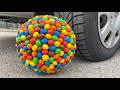 Crushing Crunchy &amp; Soft Things by Car! EXPERIMENT  Car vs M&amp;M Ball, Coca Cola,Fanta, Mirinda Balloon