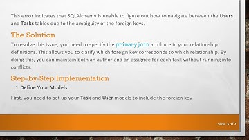 Resolving Flask SQLAlchemy ForeignKey Issues in Tasks and Users Relationship