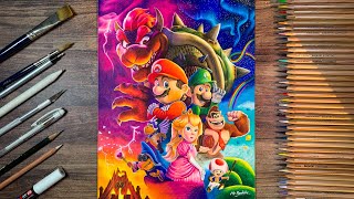 Drawing the Super Mario Bros Movie | Poster Drawing IN 8 MINUTES!