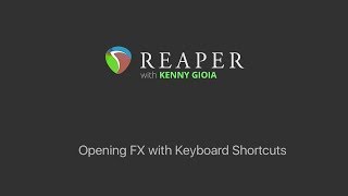 Opening FX With Keyboard Shortcuts in REAPER