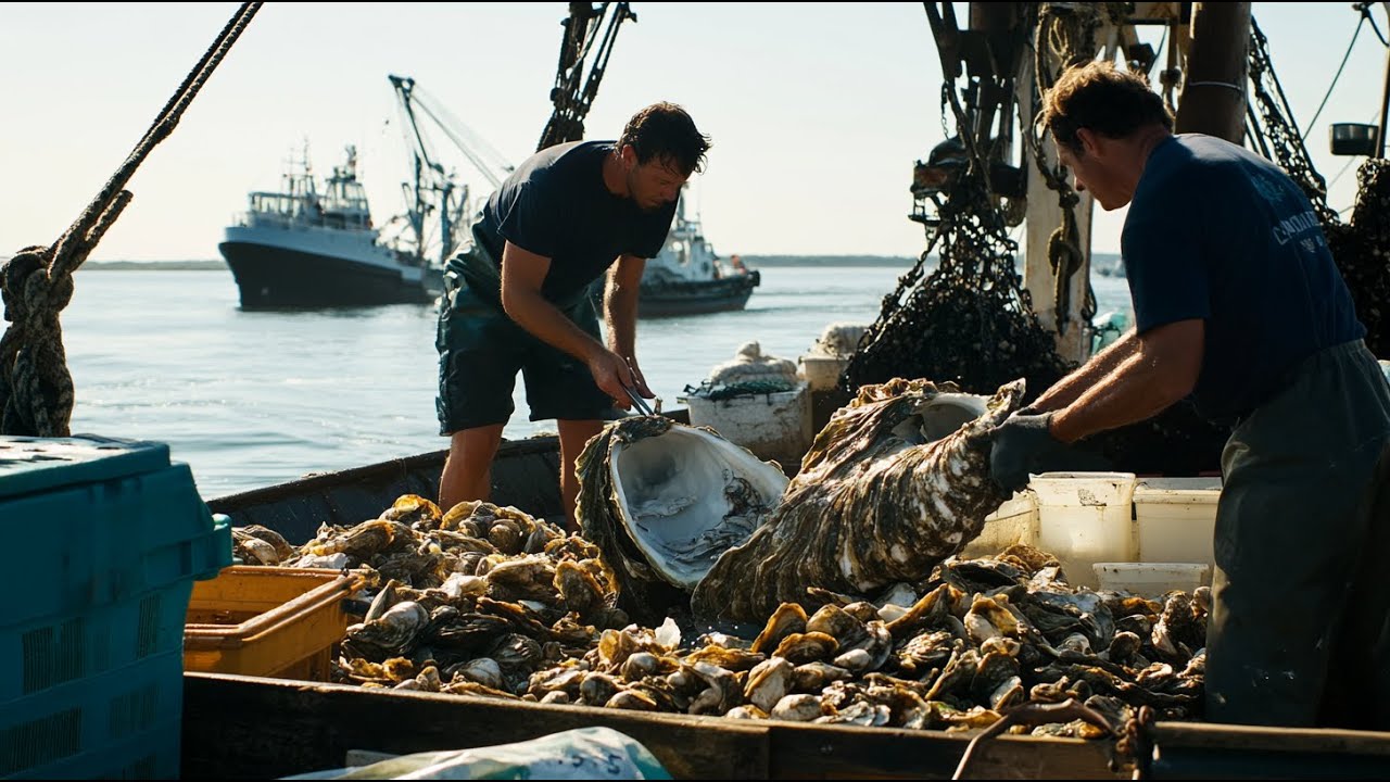 Harvest Giant oysters and geoducks - Millions of Tons of geoducks Are Raised and Harvested This Way