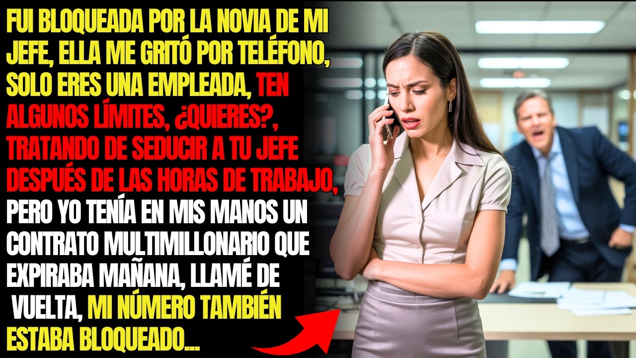 FUI BLOQUEADA POR LA NOVIA DE MI JEFE, ELLA ME GRITÓ POR TELÉFONO, SOLO ERES UNA EMPLEADA...