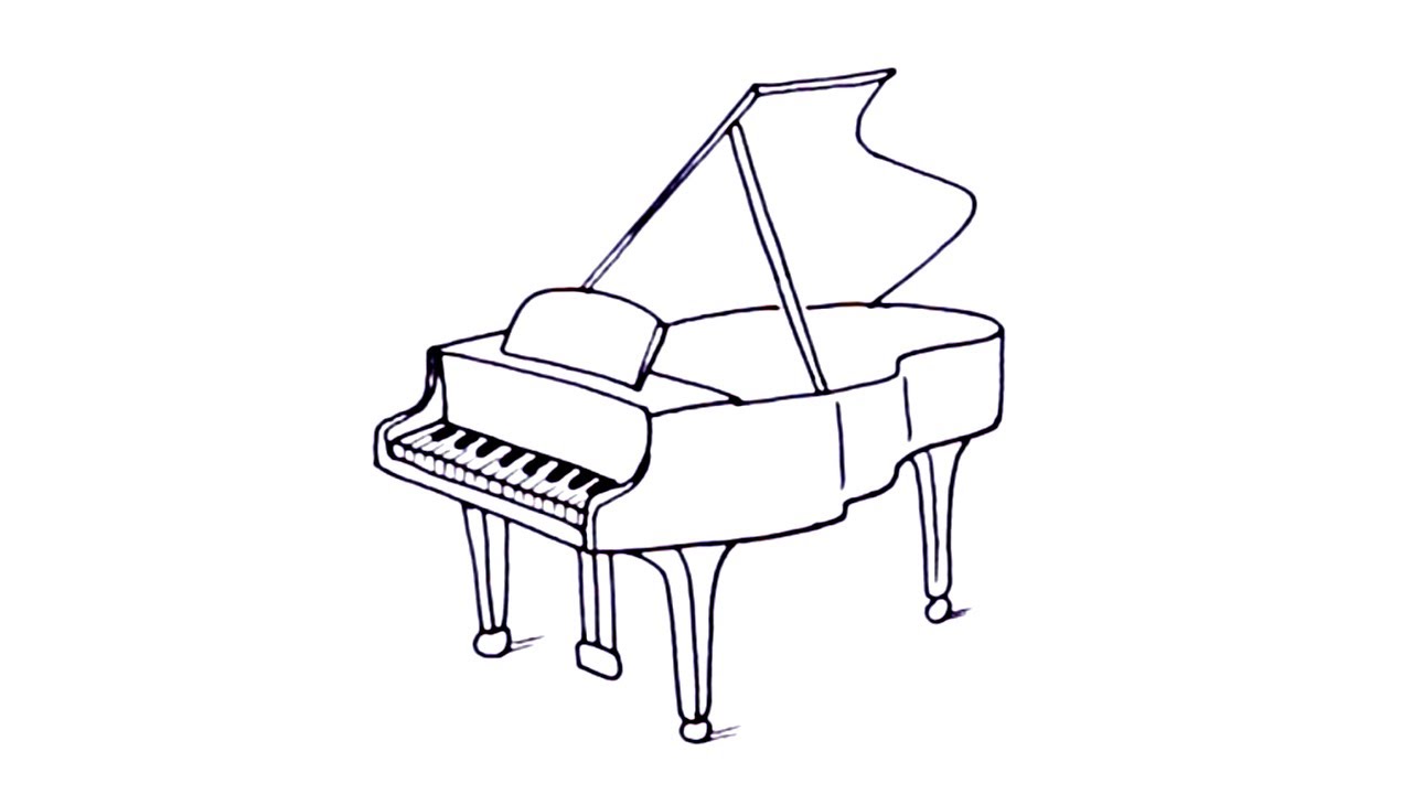 How to draw a Piano step by step  12 EASY Phase  Video