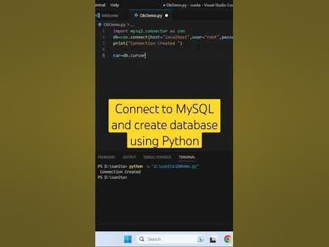 Connect to MySQL & create database using Python #shortsfeed # ...