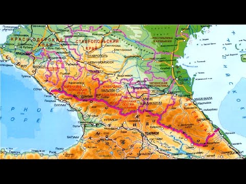 Горы большой кавказ на контурной карте