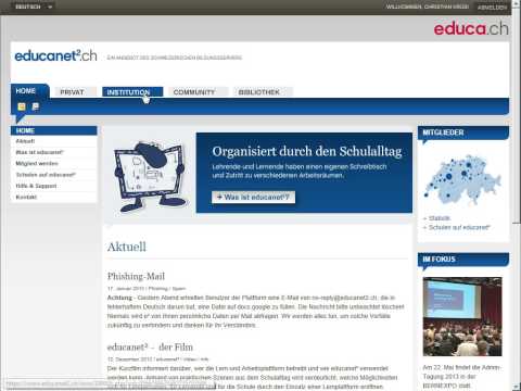 Educanet2 Courselets und Lernplan freischalten