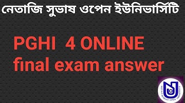 NSOU PGHI 4 ANSWER | NSOU PG TERM END EXAM 2021 ANSWER | NSOU PG HISTORY online live exam 4th paper