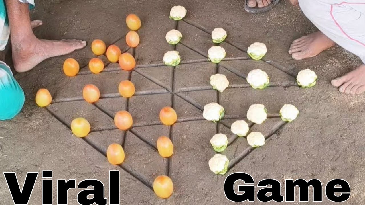 See how to play games with vegetables. | See how village games are played.