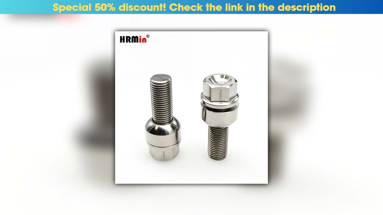 Must Buy HRMin Factory high quality 19 Hex Gr5 titanium ball seat free washer wheel Rim bolt titani