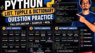 🐍 Python Lists, Tuples & Dictionaries | Complete Explanation + Examples + Question Practice #8