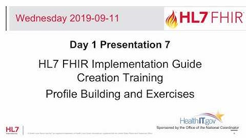 Profile Building - FHIR Implementtation Guide Creation Training