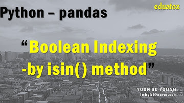 [PYTHON][pandas_25] Basic Indexing - isin()메서드를 활용한 Boolean indexing