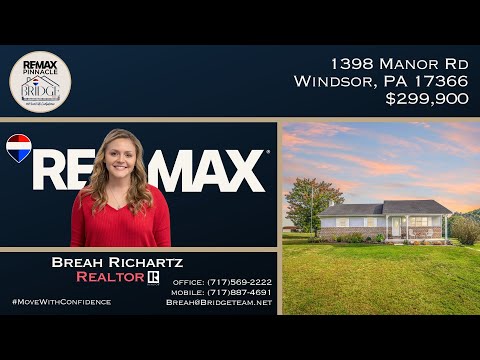 1398 Manor Rd, Windsor, PA home video tour