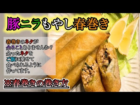 豚ニラもやし春巻き 中華料理大人気レシピ 確実に美味しく作れる Youtube