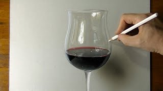 Drawing a nice Glass of Wine  3D Art