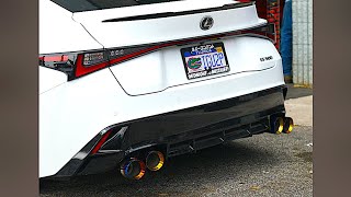 2023 Lexus IS 500 Muffler delete + burnt hks exhaust tips