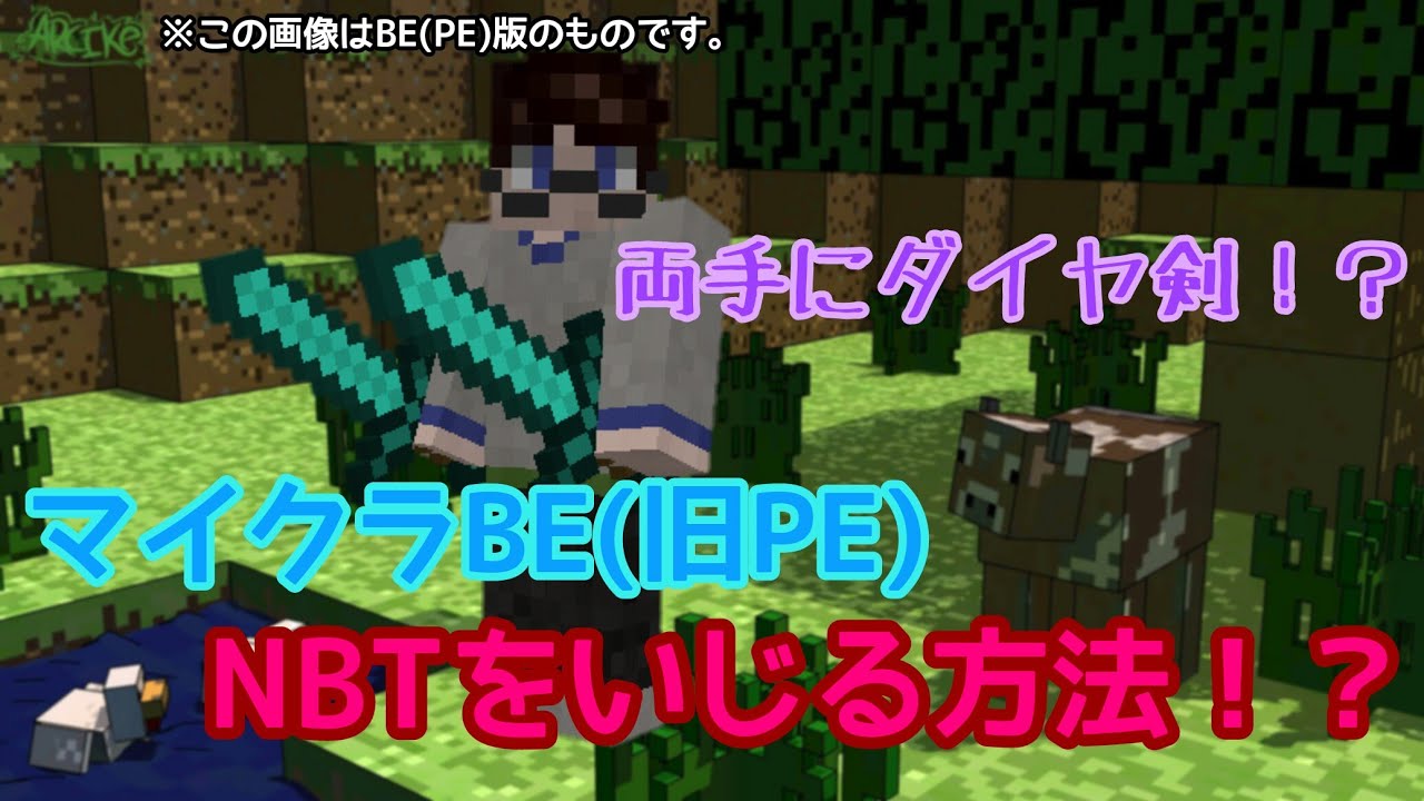 Minecraft Be Nbtタグを弄る方法 両手にダイヤ剣持たせる方法教えます ゆっくり Youtube