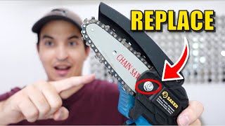 How to replace chain on mini chainsaw by Daddicated 8,377 views 8 months ago 1 minute, 40 seconds