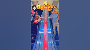 Escalator funny prank 🤣✌️🫶 #reaction #funny #viral #trending #youtubeshorts #shorts