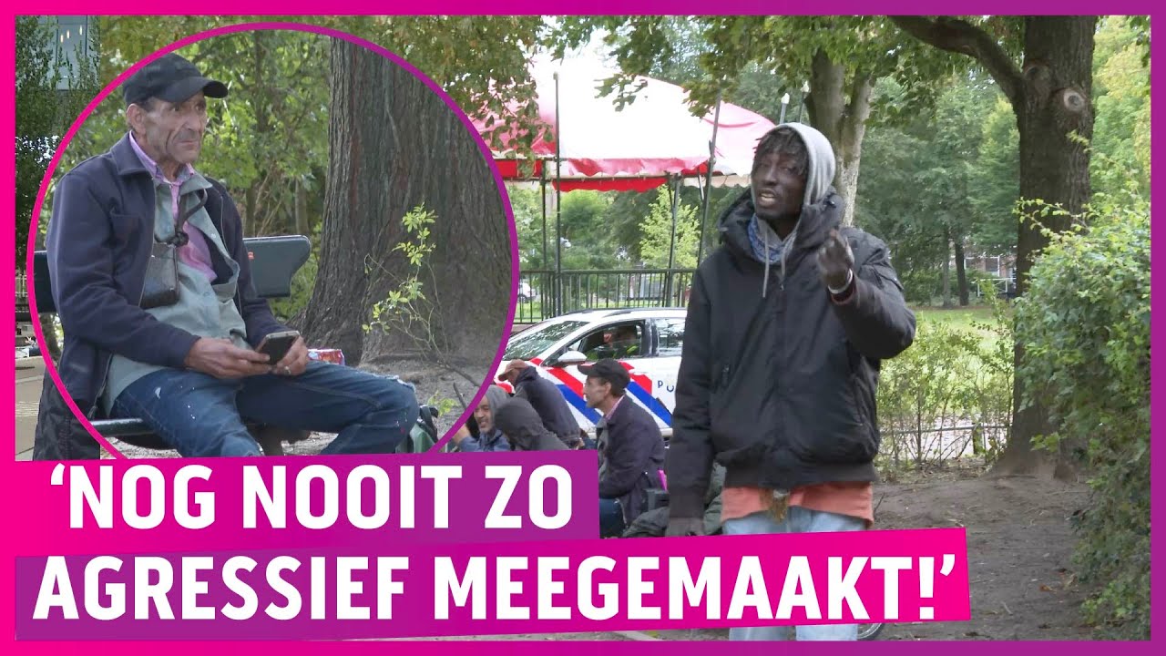 Opgefokt straattuig bekogelt PowNews in park: ‘Niet filmen!’