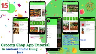 Firebase In Android Studio | RecyclerView | CardView | Grocery Shopping App In Android Studio | Java