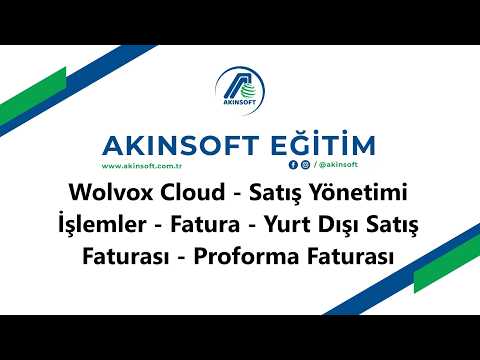 WolvoxCloud - Satış Yönetimi - İşlemler - Fatura - Yurt Dışı Satış Faturası - Proforma Faturası