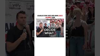charlie Kirk uses her own argument against her 😲 #charliekirk #america #politics #debates