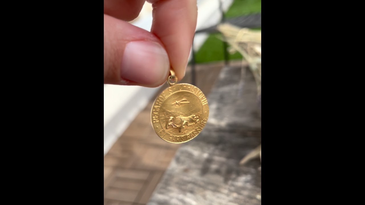 Médaille St Christophe Métal Doré – Protection Voyage – Murat