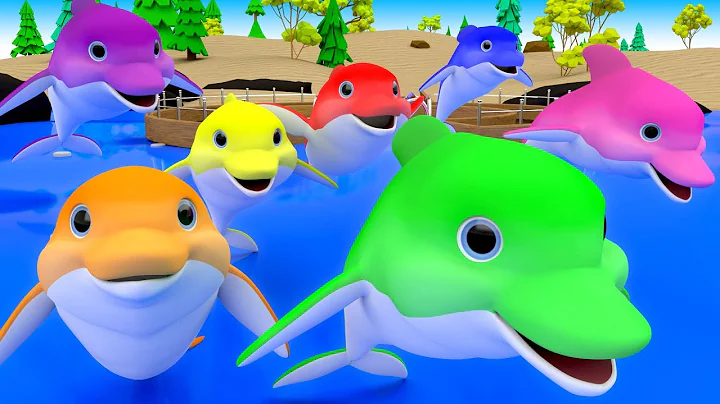 Colors for Children to Learn with Cartoon Dolphins Color Water 3D Kids Toddler Babies Learn Colors