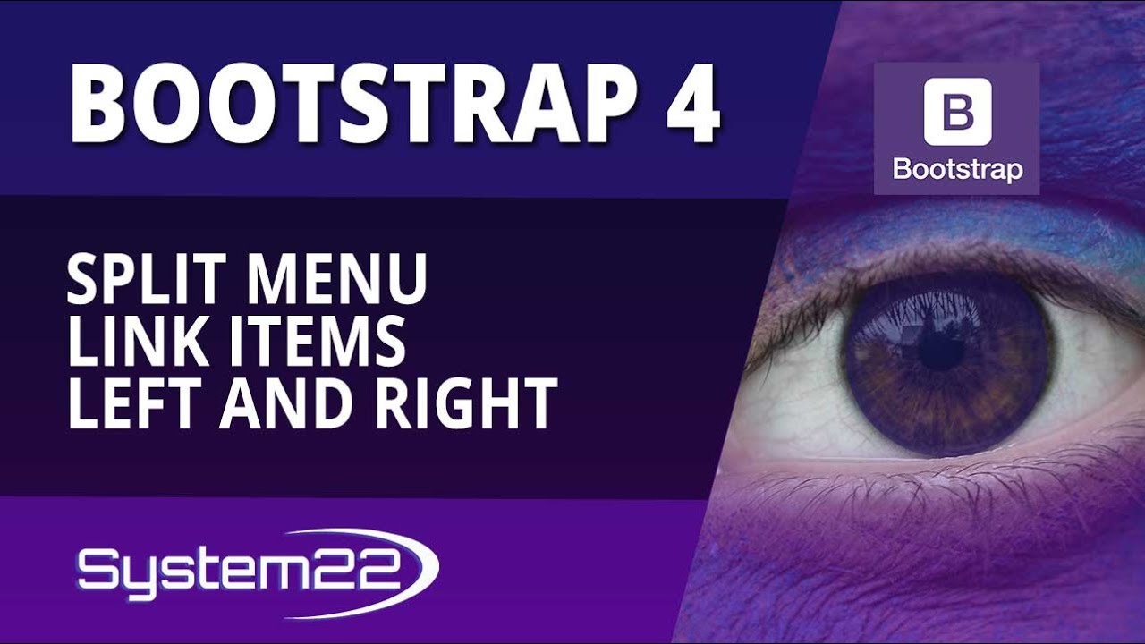 Bootstrap 4 Basics Split Menu Link Items Left And Right - YouTube